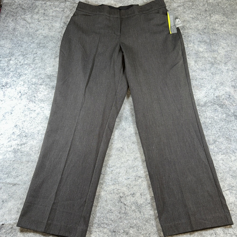 JM Collection Dress Pant Women's 16 Brown Straight Leg Magic Waistband Curvy Fit